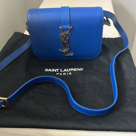 Saint Laurent Small Universite Crossbody Bag in Blue Leather - Picture 4 of 14